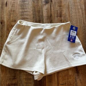 NBA fresh start shorts NY Knicks Women's Cream Shorts NEW NWT XL large